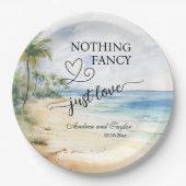 Nothing Fancy Just Love Elegant Wedding ペーパープレート (正面)