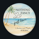 Nothing Fancy Just Love Elegant Wedding favor マグネット<br><div class="desc">An elegant Wedding design with watercolor beach and palm trees that you can customize with your details.</div>