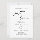 Nothing Fancy Just Love Elegant Wedding Invitation セーブザデート (正面)