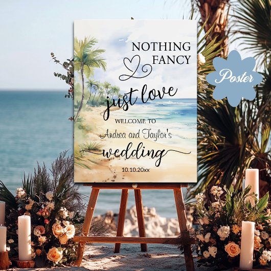Nothing Fancy Just Love Elegant Wedding Welcome ポスター
