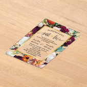 Nothing Fancy Just Love Elopement Wine Navy アクリル招待状 (レイダウン)