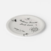Nothing Fancy Just Love French Handwritten Wedding ペーパープレート (アングル)