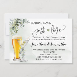 Nothing Fancy Just Love Greenery Elopement Invite セーブザデート