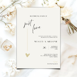 Nothing Fancy Just Love Minimal Wedding Invitation 招待状