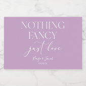 Nothing Fancy Just Love Minimalist Casual Wedding スパークリングワインラベル (シングルラベル)
