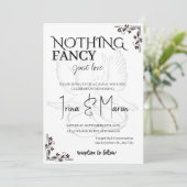 Nothing Fancy Just Love Minimalist Casual Wedding  招待状 (スタンド正面)