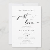 Nothing Fancy Just Love Minimalist Invitation セーブザデート (正面)