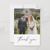 Nothing Fancy Just Love Minimalist Photo Wedding サンキューカード (正面)