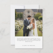 Nothing Fancy Just Love Minimalist Photo Wedding サンキューカード (裏面)