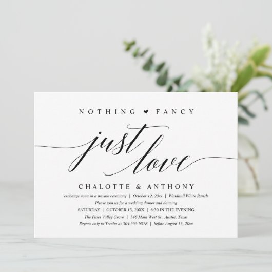 Nothing Fancy, Just Love, Modern Classy Reception 招待状 (スタンド正面)