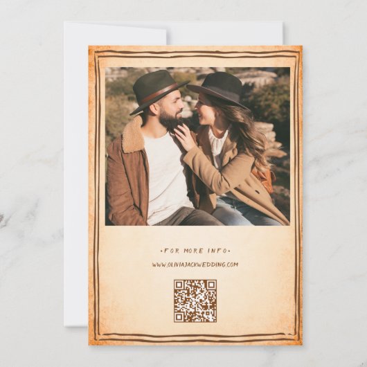Nothing Fancy Just Love Photo QR Code Wedding 招待状 (裏面)
