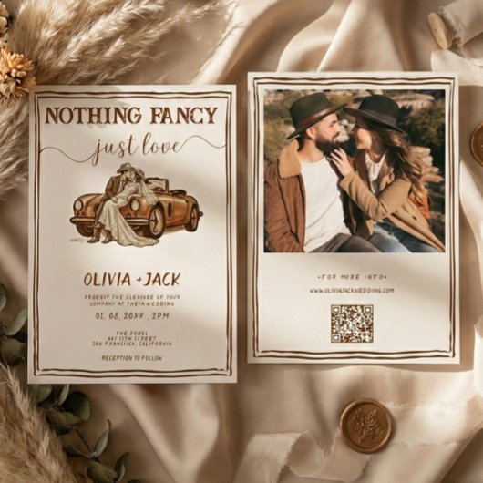 Nothing Fancy Just Love Photo QR Code Wedding   招待状