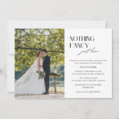 Nothing Fancy Just Love QR Code RSVP Photo Wedding 招待状 (正面)