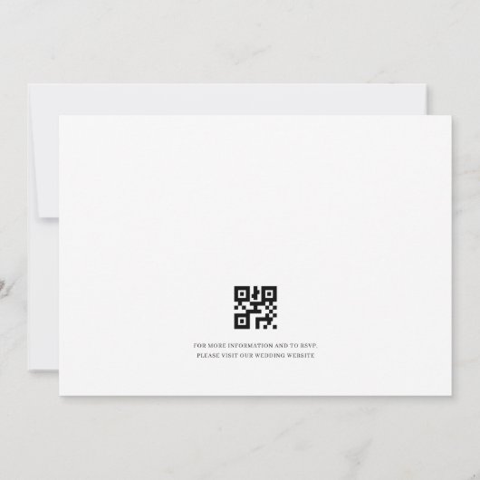 Nothing Fancy Just Love QR Code RSVP Photo Wedding 招待状 (裏面)