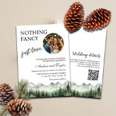 Nothing Fancy Just Love QR Code Wedding Photo 招待状