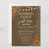 Nothing Fancy Just Love Rustic QR Code Wedding 招待状 (正面)