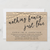 Nothing Fancy, Just Love Rustic Wedding Dinner 招待状 (正面)