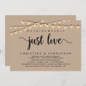 Nothing Fancy Just Love, Rustic Wedding Dinner 招待状 (正面/裏面)