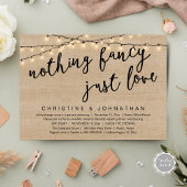 Nothing Fancy, Just Love Rustic Wedding Dinner 招待状