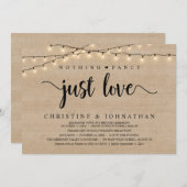 Nothing Fancy Just Love, Rustic Wedding Reception 招待状 (正面/裏面)