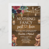 Nothing Fancy Just Love Rustic Western Wedding 招待状 (正面)