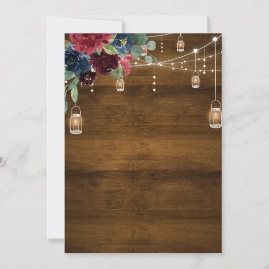 Nothing Fancy Just Love Rustic Western Wedding 招待状 (裏面)