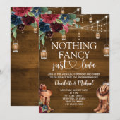 Nothing Fancy Just Love Rustic Western Wedding 招待状 (正面/裏面)