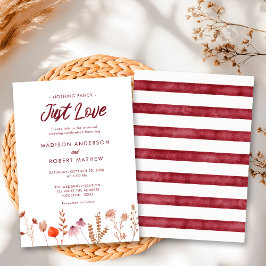 Nothing Fancy Just Love Rustic Wildflower Wedding 招待状