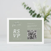 Nothing Fancy Just Love Sage Green QR-code RSVP  (スタンド正面)