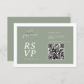 Nothing Fancy Just Love Sage Green QR-code RSVP  (正面/裏面)