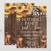 Nothing Fancy Just Love Sunflower Western Wedding 招待状 (正面/裏面)