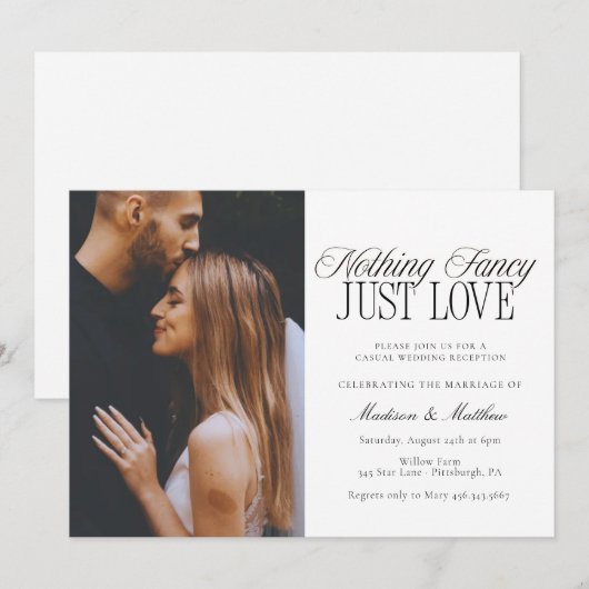 Nothing Fancy Just Love Wedding Invitation 招待状 (正面/裏面)