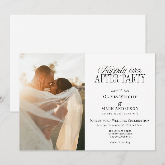 Nothing Fancy Just Love Wedding Invitation 招待状 (正面/裏面)