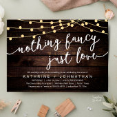 Nothing Fancy, Just Love, Wedding Reception Dinner 招待状