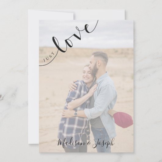 Nothing Fancy Just Love, Wedding, Script, Simple 招待状 (裏面)