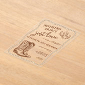 Nothing Fancy Just Love Western Horseshoe Wedding アクリル招待状 (レイダウン)