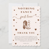 Nothing Fancy Just Love Western Rustic Wedding サンキューカード (正面)