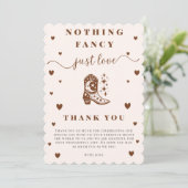 Nothing Fancy Just Love Western Rustic Wedding サンキューカード (スタンド正面)