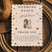 Nothing Fancy Just Love Western Rustic Wedding サンキューカード