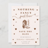 Nothing Fancy Just Love Western Rustic Wedding セーブザデート (正面)