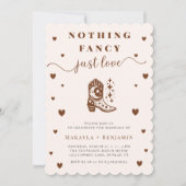 Nothing Fancy Just Love Western Rustic Wedding 招待状 (正面)