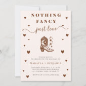 Nothing Fancy Just Love Western Rustic Wedding 招待状 (正面)