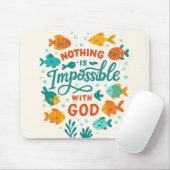 Nothing is impossible with god christian faith マウスパッド (マウス)