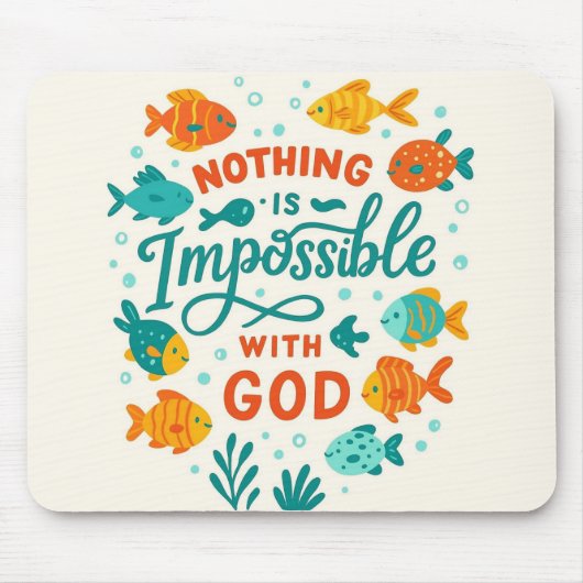 Nothing is impossible with god christian faith マウスパッド (正面)