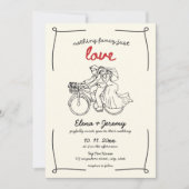 Nothing Just ファンシー Love Motorcycle Hand Drawn 招待状 (正面)