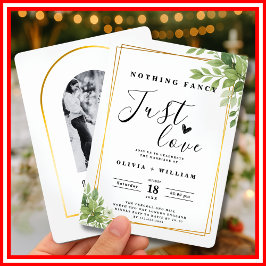 Nothing Just ファンシー Love Sage Green金ゴールド幾何学的 招待状
