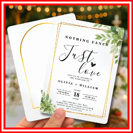 Nothing Just ファンシー Love Sage Green金ゴールド幾何学的 招待状