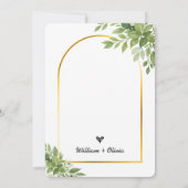 Nothing Just ファンシー Love Sage Green金ゴールド幾何学的 招待状 (裏面)