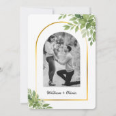 Nothing Just ファンシー Love Sage Green金ゴールド幾何学的 招待状 (裏面)