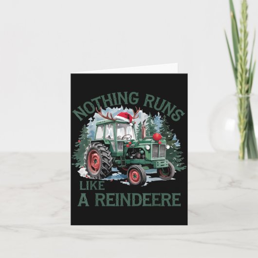 Nothing Runs Like A Reindeer Christmas Tractor Far カード (正面)